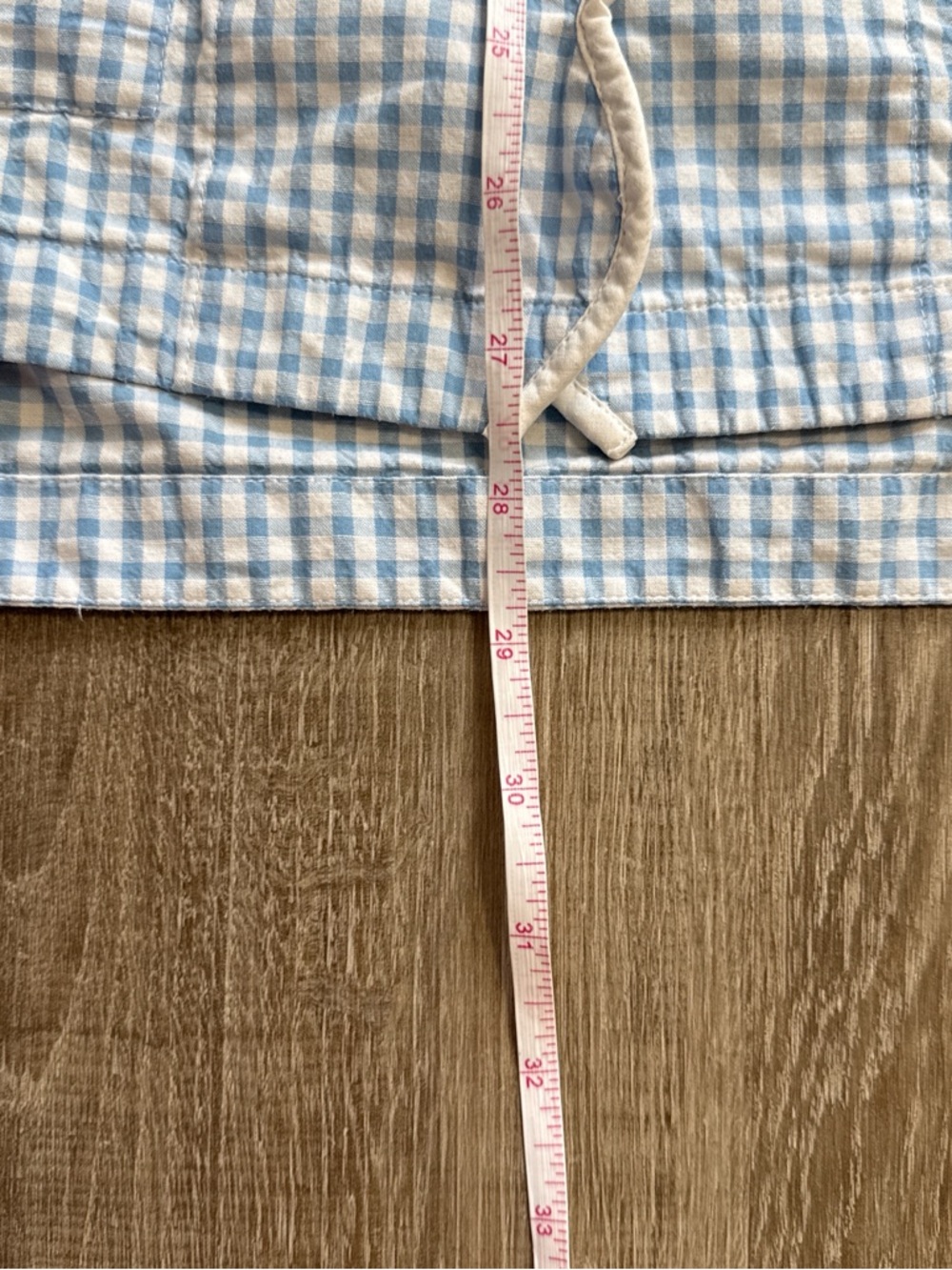 Heidi Carey 100% Cotton Gingham Scalloped Edges Pajama Top With Pockets Size M - Picture 11 of 12